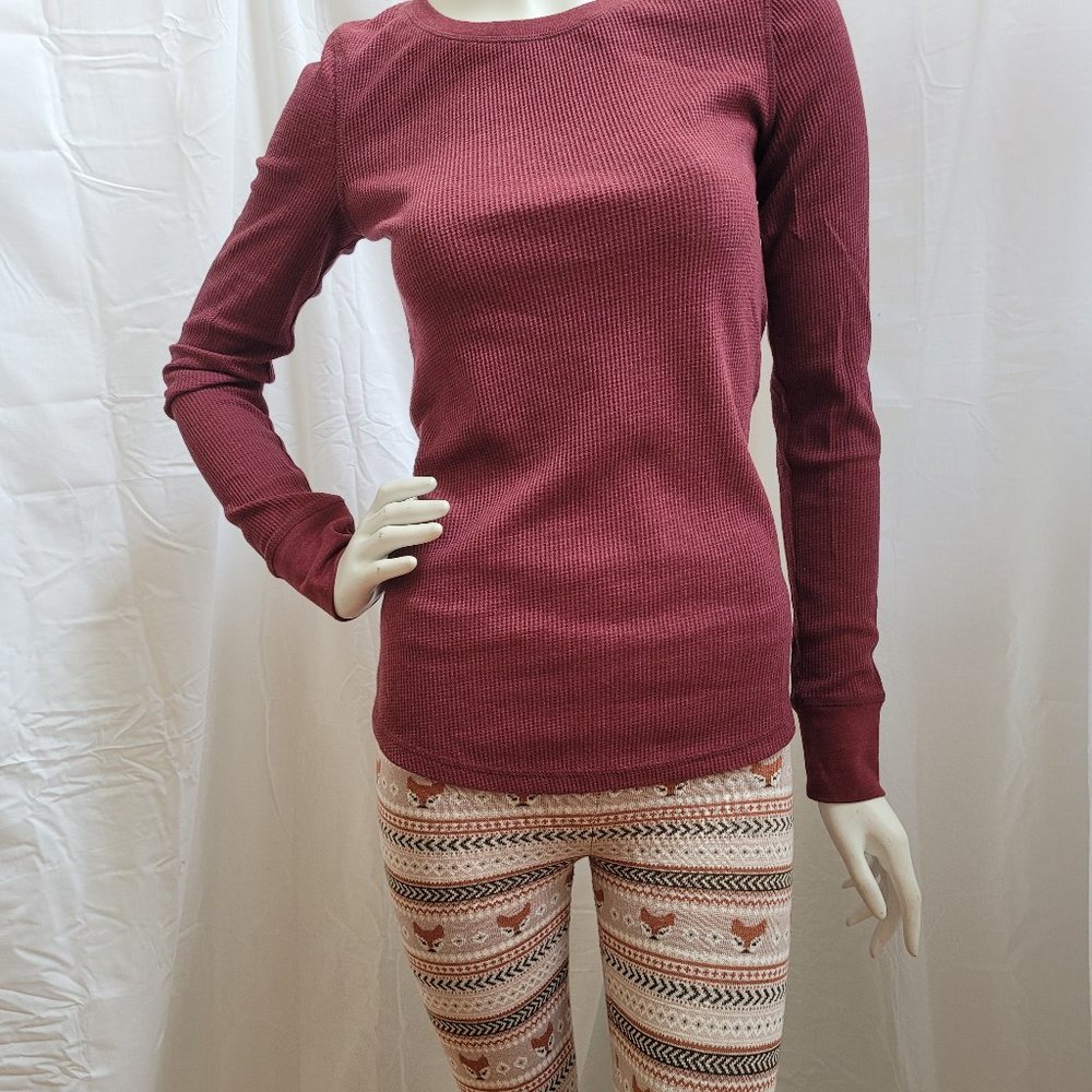 Mossimo Fox Sweater Tights and Waffle Crew S